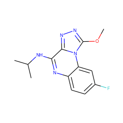 COc1nnc2c(NC(C)C)nc3ccc(F)cc3n12 ZINC000026379823