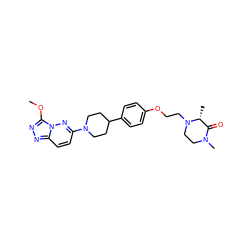 COc1nnc2ccc(N3CCC(c4ccc(OCCN5CCN(C)C(=O)[C@H]5C)cc4)CC3)nn12 ZINC000575441177