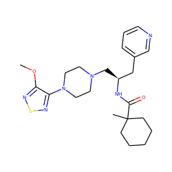 COc1nsnc1N1CCN(C[C@@H](Cc2cccnc2)NC(=O)C2(C)CCCCC2)CC1 ZINC000052541673