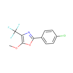 COc1oc(-c2ccc(Cl)cc2)nc1C(F)(F)F ZINC000000118754