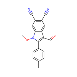 COn1c(-c2ccc(C)cc2)c(C=O)c2cc(C#N)c(C#N)cc21 ZINC000253470618