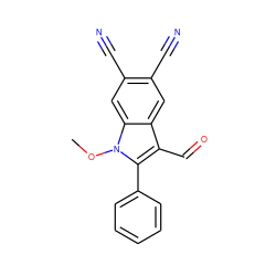 COn1c(-c2ccccc2)c(C=O)c2cc(C#N)c(C#N)cc21 ZINC000653843493