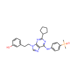 CP(C)(=O)c1ccc(Nc2nc(C3CCCC3)nc3c2ncn3CCc2cccc(O)c2)cc1 ZINC000013981078