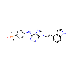 CP(C)(=O)c1ccc(Nc2ncnc3c2ncn3/C=C/c2cccc3[nH]ccc23)cc1 ZINC000040847217