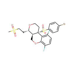 CS(=O)(=O)CC[C@@H]1OCC[C@@]2(S(=O)(=O)c3ccc(Br)cc3)c3c(F)ccc(F)c3OC[C@@H]12 ZINC000095596346