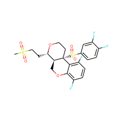 CS(=O)(=O)CC[C@@H]1OCC[C@@]2(S(=O)(=O)c3ccc(F)c(F)c3)c3c(F)ccc(F)c3OC[C@@H]12 ZINC000095597985