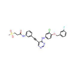 CS(=O)(=O)CCC(=O)Nc1cccc(C#Cc2cncnc2Nc2ccc(OCc3cccc(F)c3)c(Cl)c2)c1 ZINC000034800048