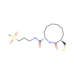 CS(=O)(=O)CCCNC(=O)[C@@H]1CCCCCC[C@@H](CS)C(=O)N1 ZINC000013834122