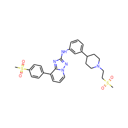 CS(=O)(=O)CCN1CCC(c2cccc(Nc3nc4c(-c5ccc(S(C)(=O)=O)cc5)cccn4n3)c2)CC1 ZINC000068247674