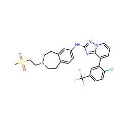 CS(=O)(=O)CCN1CCc2ccc(Nc3nc4c(-c5cc(C(F)(F)F)ccc5Cl)cccn4n3)cc2CC1 ZINC000096169773