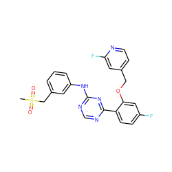 CS(=O)(=O)Cc1cccc(Nc2ncnc(-c3ccc(F)cc3OCc3ccnc(F)c3)n2)c1 ZINC000142018240