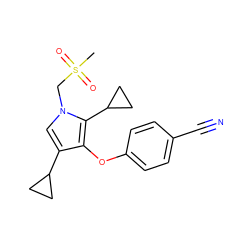 CS(=O)(=O)Cn1cc(C2CC2)c(Oc2ccc(C#N)cc2)c1C1CC1 ZINC000049046073