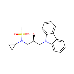 CS(=O)(=O)N(C[C@@H](O)Cn1c2ccccc2c2ccccc21)C1CC1 ZINC000149347495