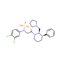 CS(=O)(=O)N(CC(=O)N1CCC[C@H](c2ccccc2)[C@@H]1CN1CCCC1)c1ccc(Cl)c(Cl)c1 ZINC000029042514