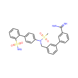 CS(=O)(=O)N(Cc1cccc(-c2cccc(C(=N)N)c2)c1)c1ccc(-c2ccccc2S(N)(=O)=O)cc1 ZINC000027645545