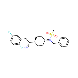 CS(=O)(=O)N(Cc1ccccc1)[C@H]1CC[C@H]([C@H](N)Cc2cc(F)ccc2F)CC1 ZINC000261101234