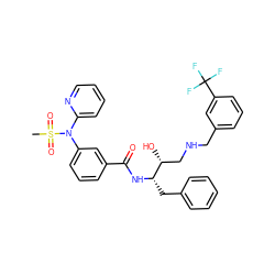 CS(=O)(=O)N(c1cccc(C(=O)N[C@@H](Cc2ccccc2)[C@H](O)CNCc2cccc(C(F)(F)F)c2)c1)c1ccccn1 ZINC000058594138