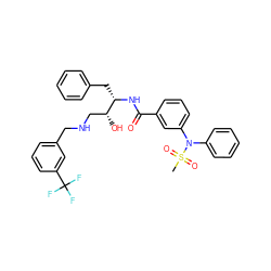 CS(=O)(=O)N(c1ccccc1)c1cccc(C(=O)N[C@@H](Cc2ccccc2)[C@H](O)CNCc2cccc(C(F)(F)F)c2)c1 ZINC000058581801