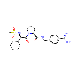 CS(=O)(=O)N[C@@H](C(=O)N1CCC[C@H]1C(=O)NCc1ccc(C(=N)N)cc1)C1CCCCC1 ZINC000013440084