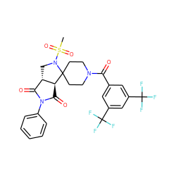 CS(=O)(=O)N1C[C@H]2C(=O)N(c3ccccc3)C(=O)[C@@H]2C12CCN(C(=O)c1cc(C(F)(F)F)cc(C(F)(F)F)c1)CC2 ZINC000026835757