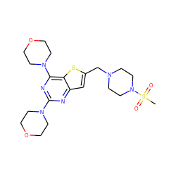 CS(=O)(=O)N1CCN(Cc2cc3nc(N4CCOCC4)nc(N4CCOCC4)c3s2)CC1 ZINC001772657577