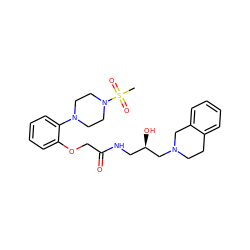 CS(=O)(=O)N1CCN(c2ccccc2OCC(=O)NC[C@@H](O)CN2CCc3ccccc3C2)CC1 ZINC001772616306