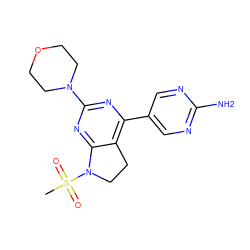 CS(=O)(=O)N1CCc2c(-c3cnc(N)nc3)nc(N3CCOCC3)nc21 ZINC000066074200