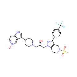 CS(=O)(=O)N1CCc2c(c(-c3ccc(C(F)(F)F)cc3)nn2C[C@@H](O)CN2CCC(c3c[nH]c4cc[n+]([O-])cc34)CC2)C1 ZINC000028824443