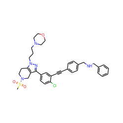 CS(=O)(=O)N1CCc2c(c(-c3ccc(Cl)c(C#Cc4ccc(CNCc5ccccc5)cc4)c3)nn2CCCN2CCOCC2)C1 ZINC000049695476