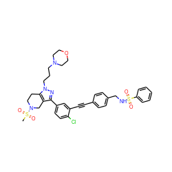 CS(=O)(=O)N1CCc2c(c(-c3ccc(Cl)c(C#Cc4ccc(CNS(=O)(=O)c5ccccc5)cc4)c3)nn2CCCN2CCOCC2)C1 ZINC000049695324