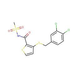 CS(=O)(=O)NC(=O)c1sccc1SCc1ccc(Cl)c(Cl)c1 ZINC000073129300