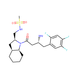 CS(=O)(=O)NC[C@@H]1C[C@@H]2CCCC[C@@H]2N1C(=O)C[C@H](N)Cc1cc(F)c(F)cc1F ZINC000299839160