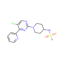 CS(=O)(=O)NC1CCN(c2ncc(Cl)c(-c3ccccn3)n2)CC1 ZINC000142720504