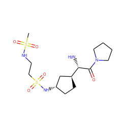 CS(=O)(=O)NCCS(=O)(=O)N[C@H]1CC[C@H]([C@H](N)C(=O)N2CCCC2)C1 ZINC000027979832