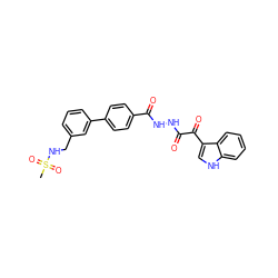 CS(=O)(=O)NCc1cccc(-c2ccc(C(=O)NNC(=O)C(=O)c3c[nH]c4ccccc34)cc2)c1 ZINC000072173591