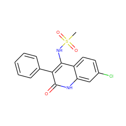 CS(=O)(=O)Nc1c(-c2ccccc2)c(=O)[nH]c2cc(Cl)ccc12 ZINC000013761230