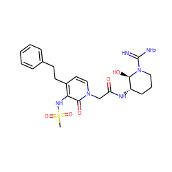 CS(=O)(=O)Nc1c(CCc2ccccc2)ccn(CC(=O)N[C@H]2CCCN(C(=N)N)[C@@H]2O)c1=O ZINC000027989087