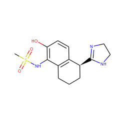 CS(=O)(=O)Nc1c(O)ccc2c1CCC[C@@H]2C1=NCCN1 ZINC000003995494