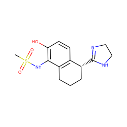 CS(=O)(=O)Nc1c(O)ccc2c1CCC[C@H]2C1=NCCN1 ZINC000002581459