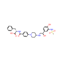 CS(=O)(=O)Nc1cc([C@@H](O)CNC2CCN(c3ccc(C(=O)N[C@@H](Cc4ccccc4)C(=O)O)cc3)CC2)ccc1O ZINC000025421987