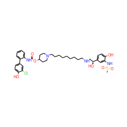 CS(=O)(=O)Nc1cc([C@@H](O)CNCCCCCCCCCN2CCC(OC(=O)Nc3ccccc3-c3ccc(O)c(Cl)c3)CC2)ccc1O ZINC000068106040