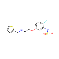 CS(=O)(=O)Nc1cc(OCCNCc2cccs2)ccc1F ZINC000026820138