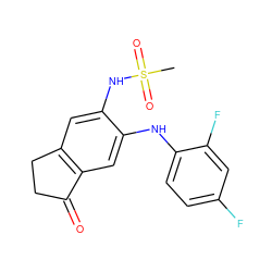 CS(=O)(=O)Nc1cc2c(cc1Nc1ccc(F)cc1F)C(=O)CC2 ZINC000013744788