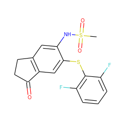 CS(=O)(=O)Nc1cc2c(cc1Sc1c(F)cccc1F)C(=O)CC2 ZINC000013744796