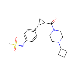 CS(=O)(=O)Nc1ccc([C@@H]2C[C@@H]2C(=O)N2CCN(C3CCC3)CC2)cc1 ZINC000113836984