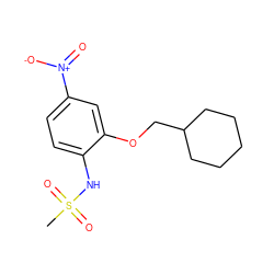 CS(=O)(=O)Nc1ccc([N+](=O)[O-])cc1OCC1CCCCC1 ZINC000013682011