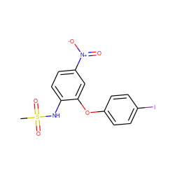 CS(=O)(=O)Nc1ccc([N+](=O)[O-])cc1Oc1ccc(I)cc1 ZINC000653873843