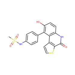 CS(=O)(=O)Nc1ccc(-c2c(O)ccc3[nH]c(=O)c4sccc4c23)cc1 ZINC000164919620