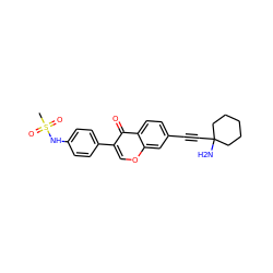 CS(=O)(=O)Nc1ccc(-c2coc3cc(C#CC4(N)CCCCC4)ccc3c2=O)cc1 ZINC000169700839