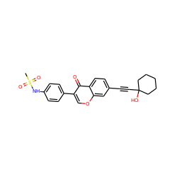 CS(=O)(=O)Nc1ccc(-c2coc3cc(C#CC4(O)CCCCC4)ccc3c2=O)cc1 ZINC000169700838